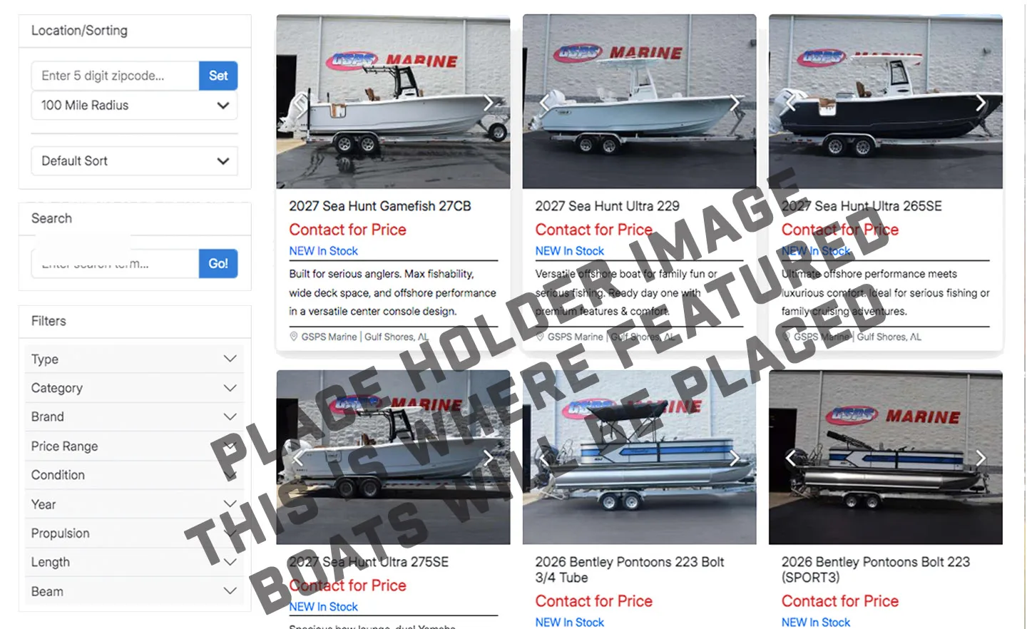 Featured inventory placeholder